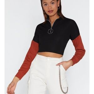 3 for $10! NWT Nasty Gal Sleeve Me Be Zip Top